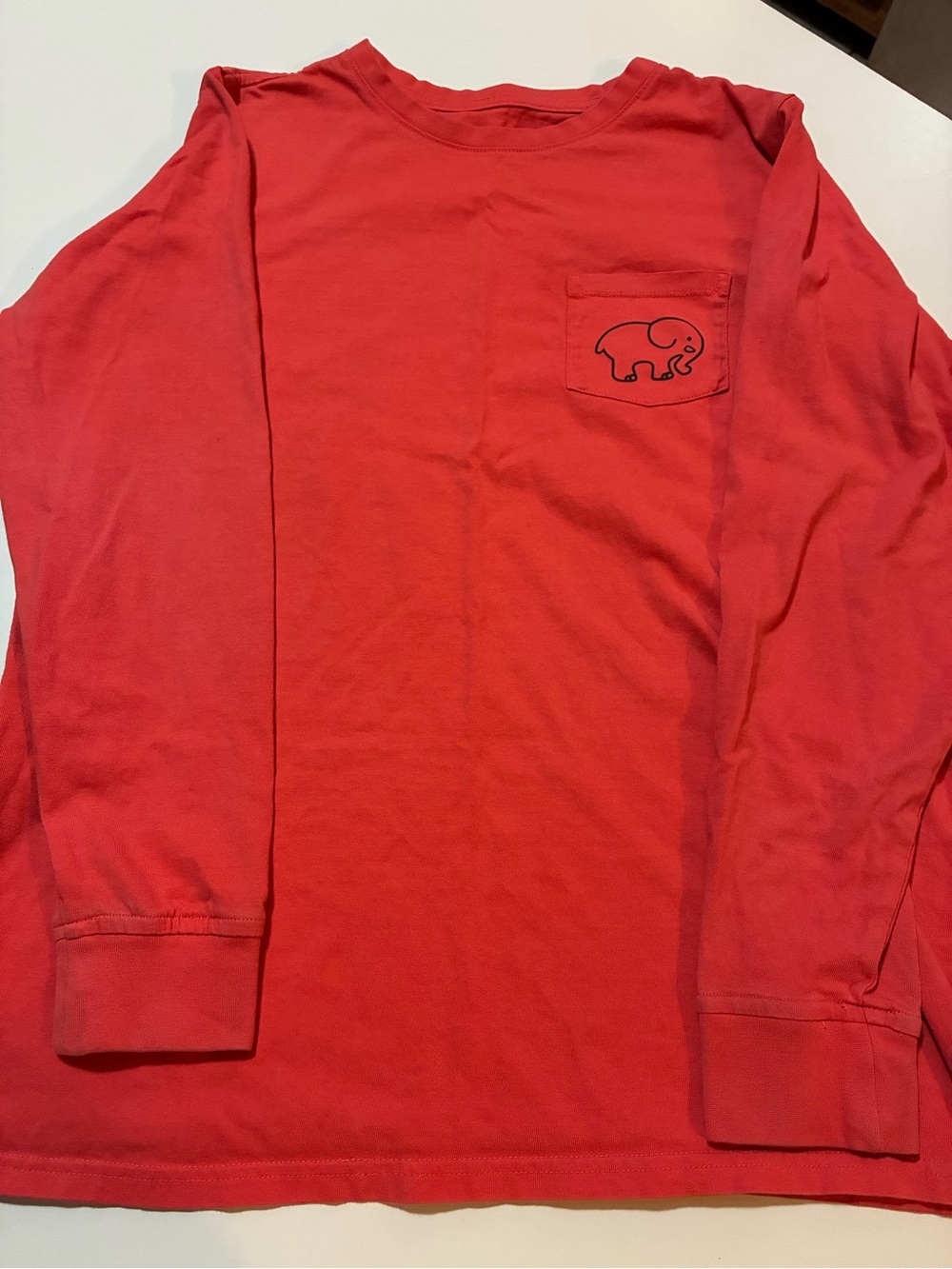 ivory ella Red Long Sleeve Pocket Tee with Elephant Graphic